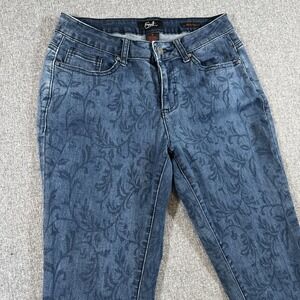 Earl Jeans Size 8 Skinny Blue Floral Print Stretch Denim Pants Women's